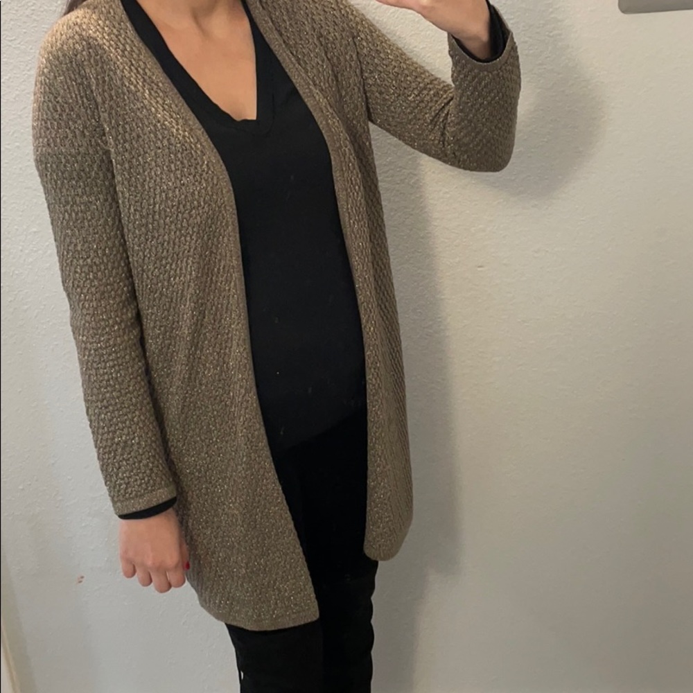 Alfani Beige Shimmery Cardigan